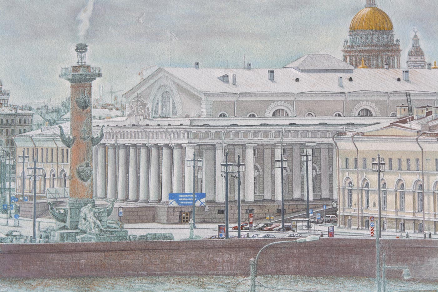 Panorama St. Petersburg von Mytninskaja Nab. Untermalung Ausschnitt 3