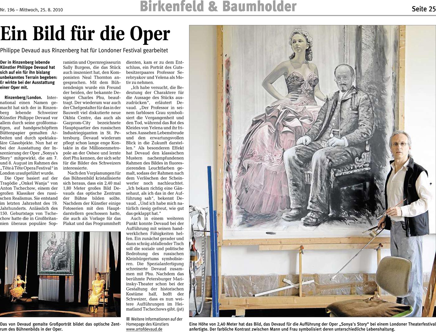 Zeitungsartikel Sonya's Story