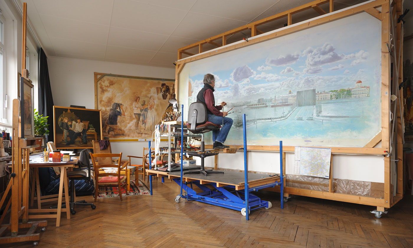 Panorama St. Petersburg Arbeit an den Details